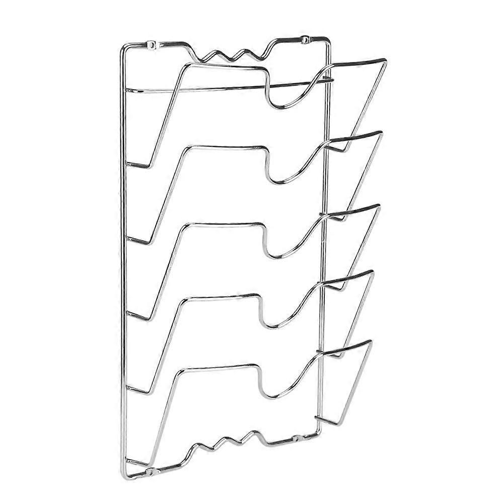 Pot Lid Rack Standard Size Silver Countertop Lid Organizer for Cookware Lids