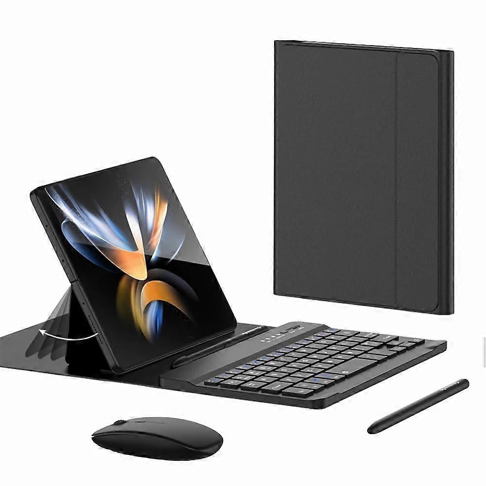 Keyboard Case For Mix Fold 4/3/2, Adjustable Angle Magnetic Detachable Wireless Keyboard With S Pen Holder Black