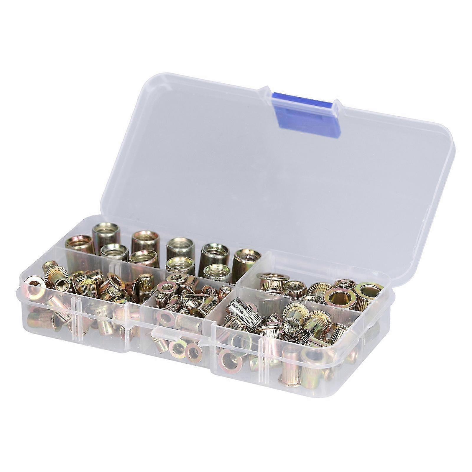 100PCS Threaded Inserts M3M8 Portable Galvanized Carbon Steel High Strength Rivet Nuts Assortment100PCS Edition 1107