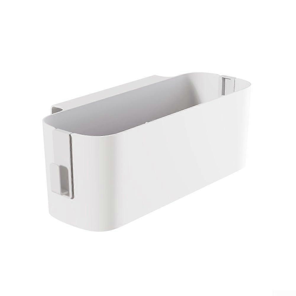 Bedside Storage Box Organizer, PP Plastic, White, Easy Hanging Design, Holds 11 Lbs