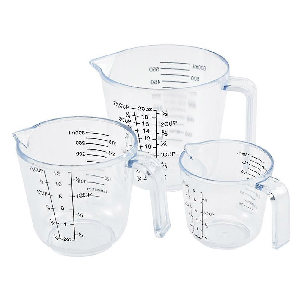 Mizh 3pcs Transparent Graduated Cups Baking Cups Liquid Measuring Cups with Scale