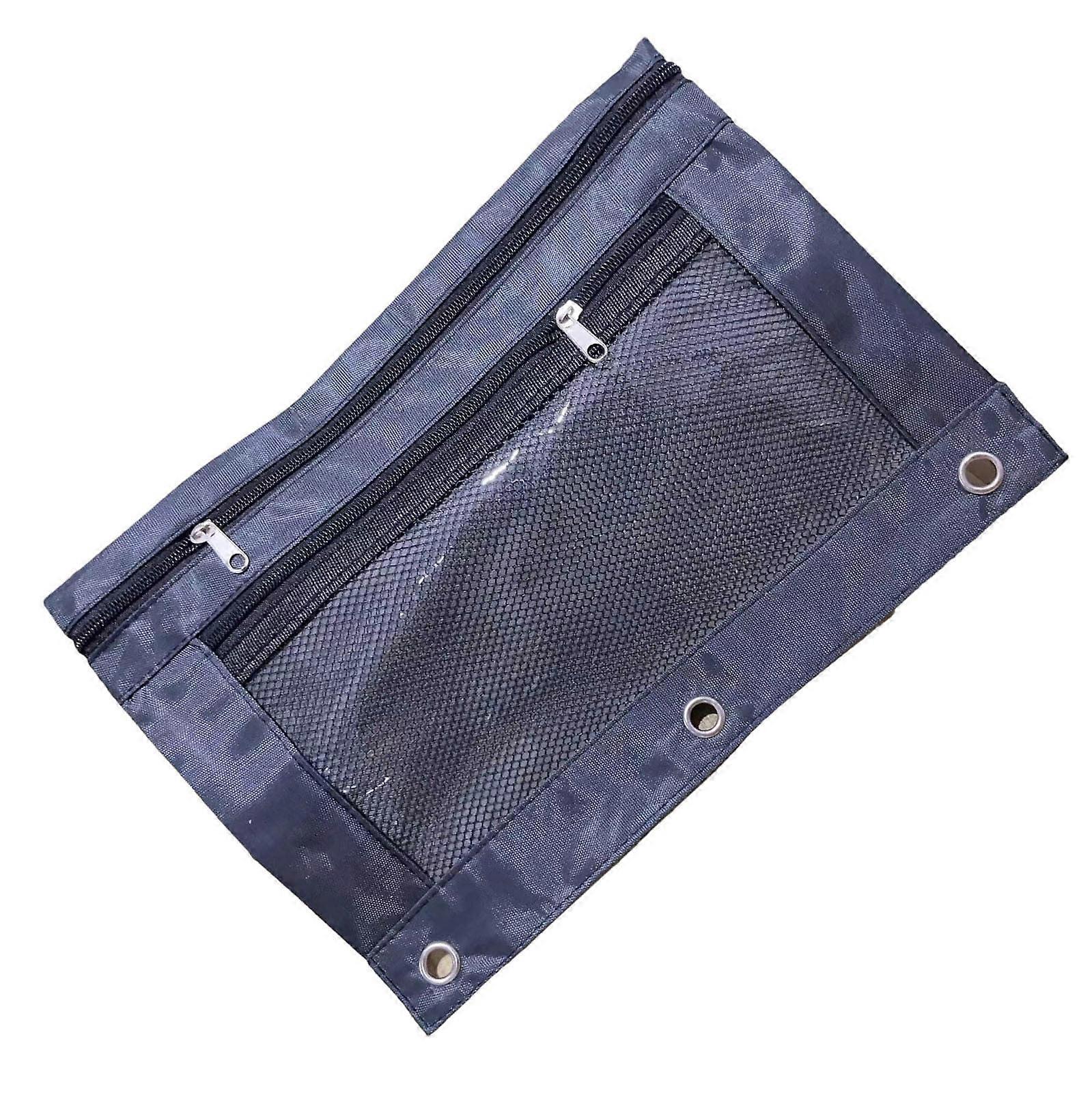 Viflosae Pencil Pouch for 3 Ring Binder, Compatible with 3-Ring Binders, Clear Window Zipper Case, Large Capacity Organiser