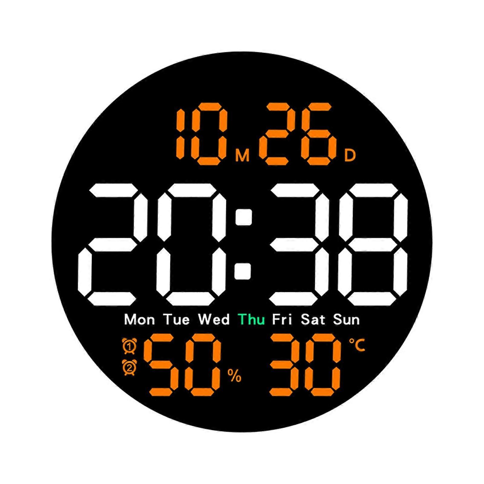 Modern LED Alarm Clock Remote Controlled 10 Inch Display Digital Wall Clock For Office