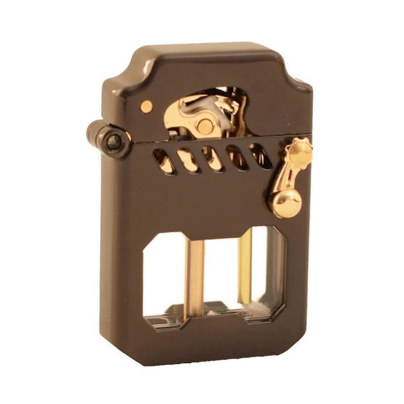 Kerosene Lighter, Recyclable Metal OldFashioned, RockerLink Ignition, Fuel Window, Camping Use