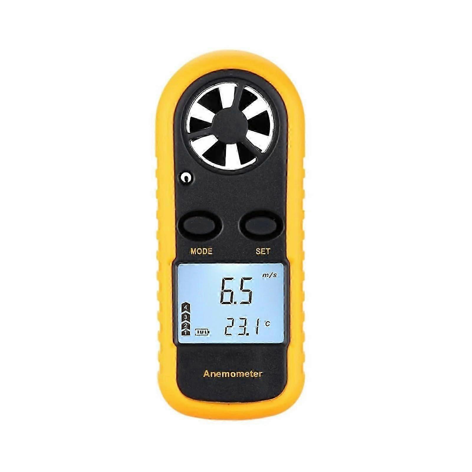 Mini LCD Digital Anemometer With Backlit Display Wind Speed Meter Pocket Size Air Velocity And Temperature Measurement