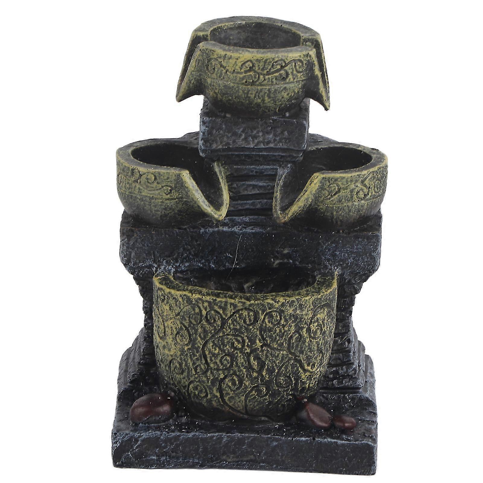 Compact Tranquil Atmosphere Water Feature, Elegant Three Layer Design Indoor Outdoor Fountain, Creates A Relaxing Environment With Soothing Sounds
