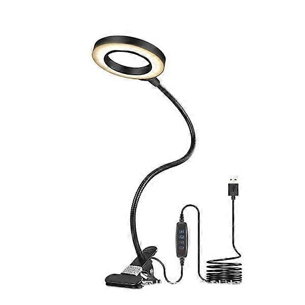 LED daylight magnifying lamp, magnifying glass with clip and 6 light settings.