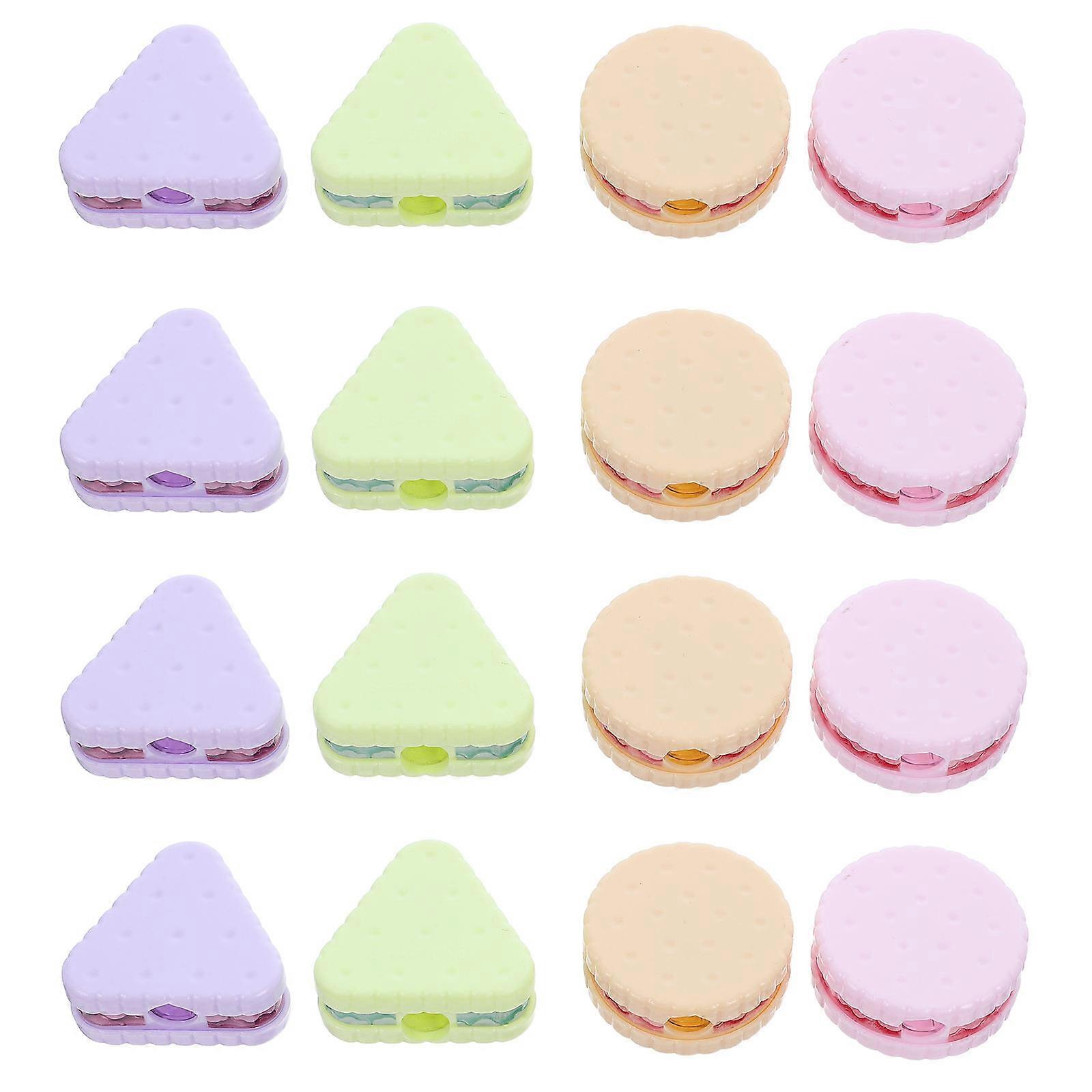 Manual Pencil Sharpener Cute Cookie Sharpener for Primary School Students Plastic Multi Color for Kids 36Pcs