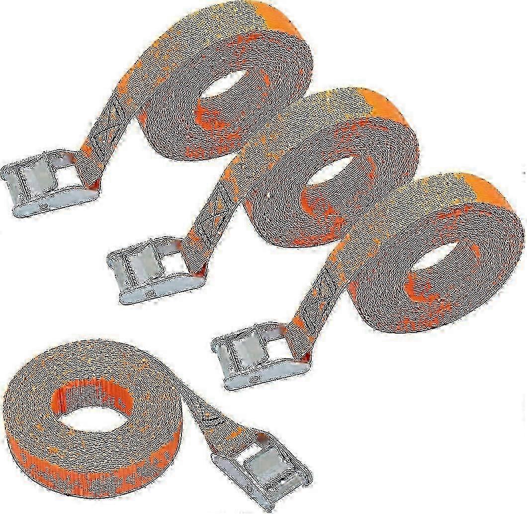 Set Length 6 M, Width 25 Mm, Lashing Capacity 150 Kg, Conforms To Din En 12195-2 - Orange Of 4 Lashing Straps,