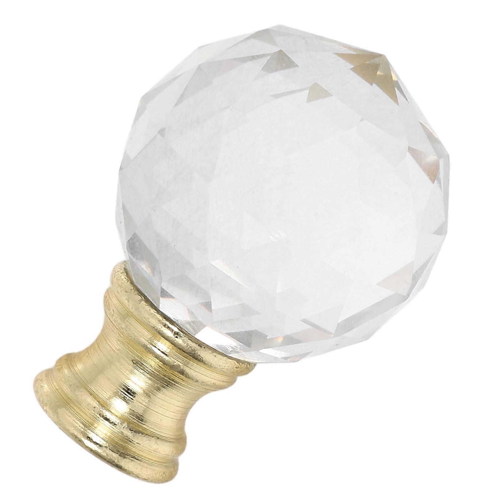 Decorative Lamp Finial Cap Knob Crystal Accessory Golden