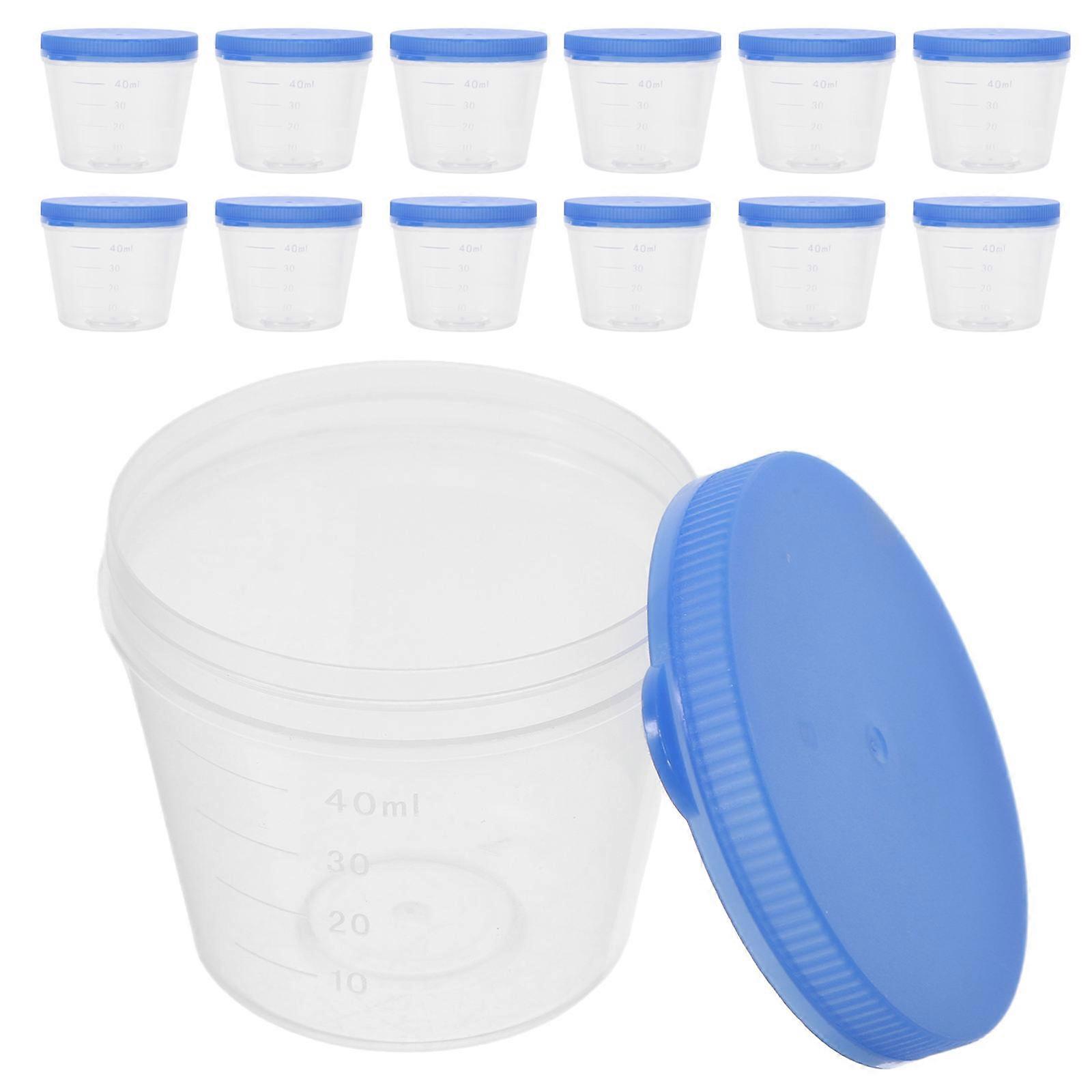 Blue Plastic Urine Cups for Collection 20Pcs with Screw Caps for Lab Samples