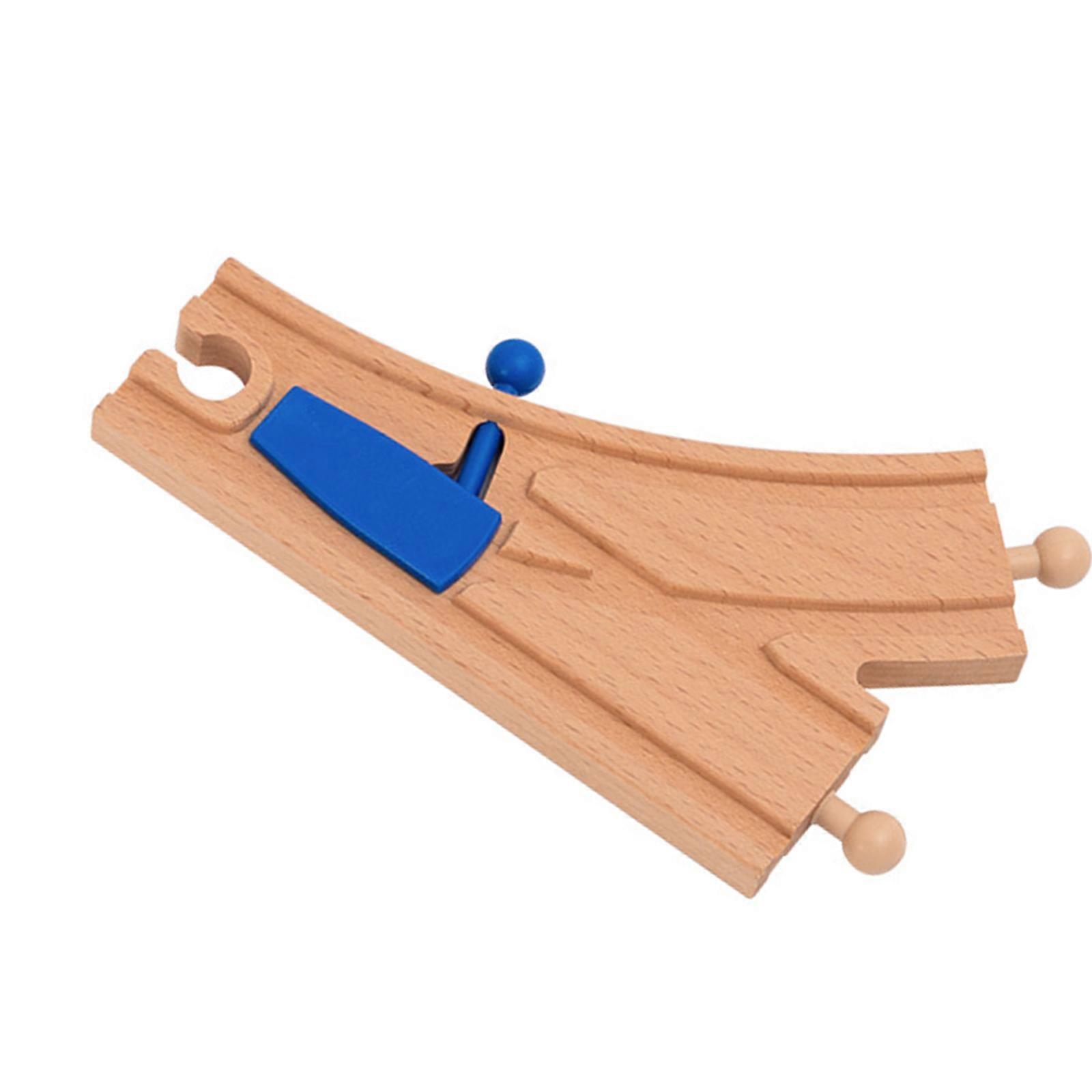 Wooden Train Tracks Connector Modular Railway System For Train Sets Educational Building Block Toy Accessories Multicolor