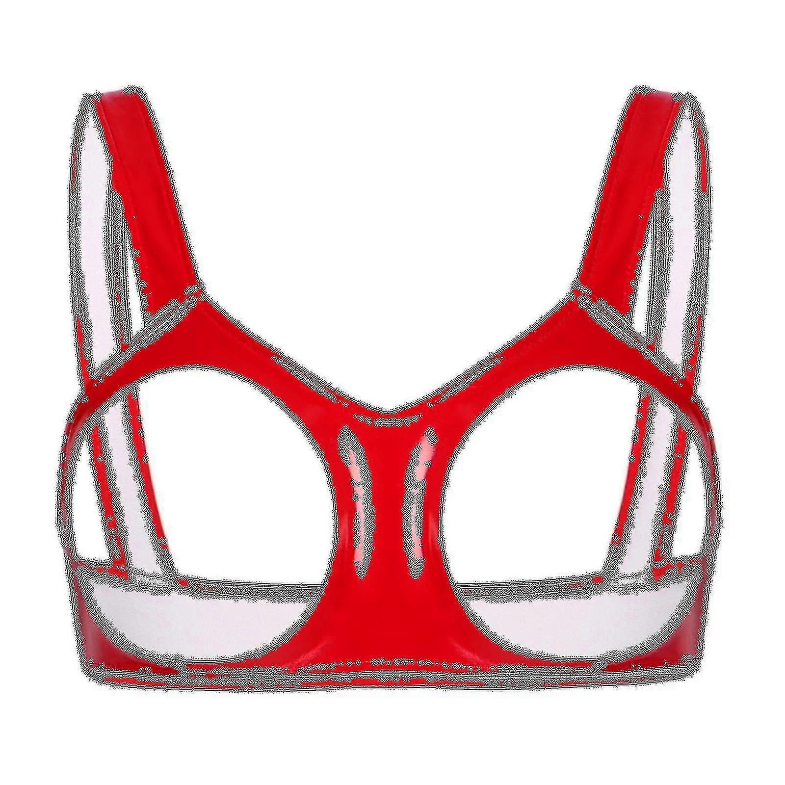 Γυναικεία Εσώρουχα Ανοιχτό Στήθος Σουτιέν Tops Wetlook Faux Δέρμα Αμάνικα Ανοιχτά Κύπελλα Σουτιέν Εσώρουχα Γιλέκο Δεξαμενή Καλλιέργεια Μπλούζες