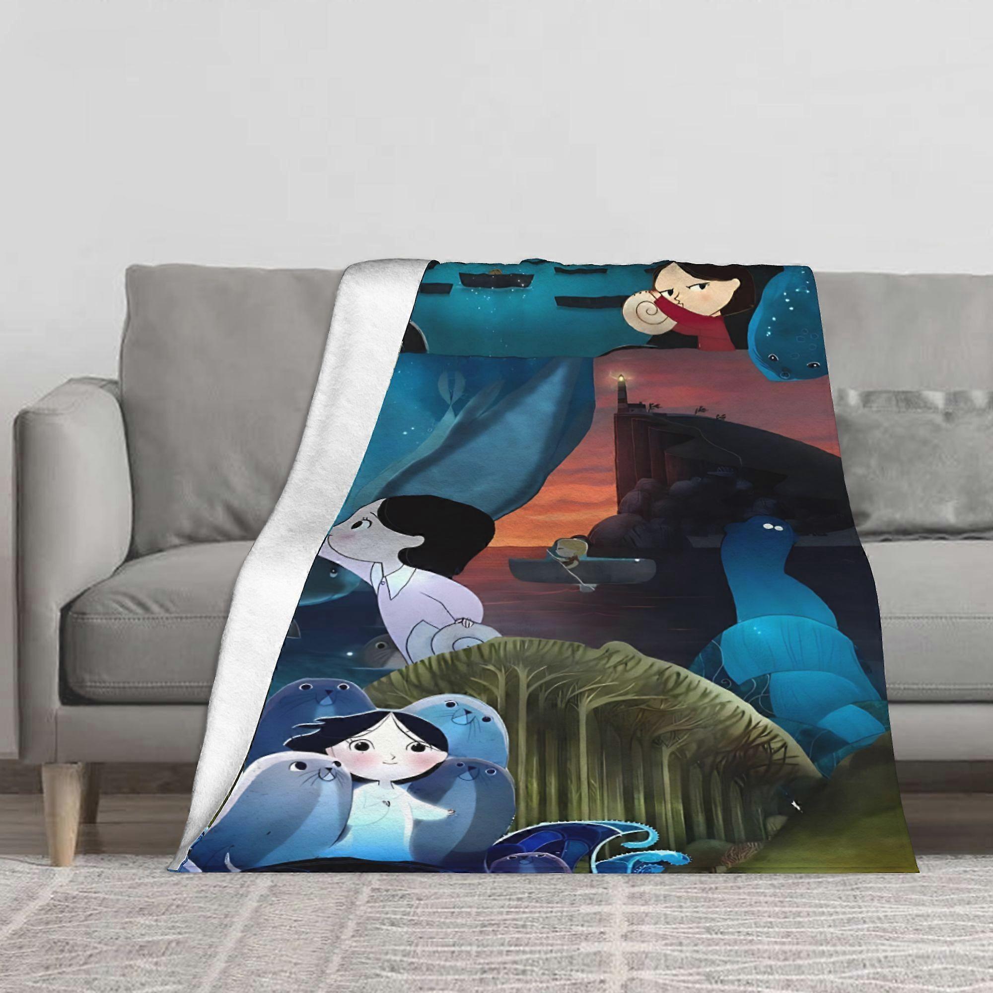 Song of The Sea Series Blanket, Dense And Fluffy Flannel Blanket, Comfortable And Soft, Suitable for All Seasons, Ideal -poiuy31