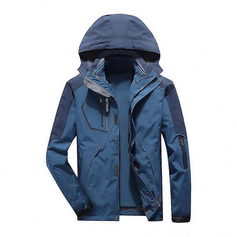 Waterproof and windproof jacket with removable insulated windbreaker