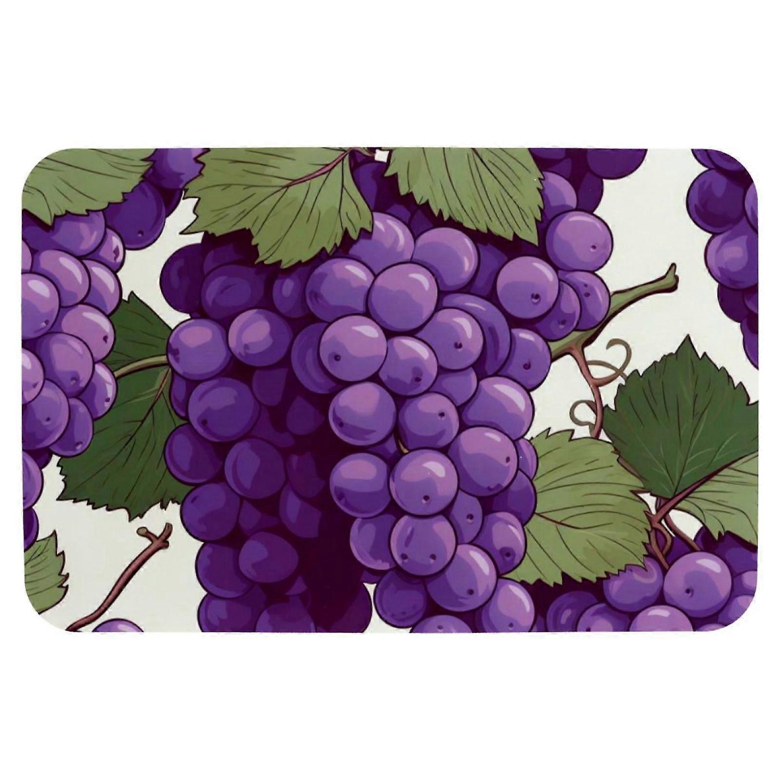 20x31in Fresh Grape Memory Foam Bath Mat, Machine Washable, Non-Slip, Quick Dry, Soft & Super Absorbent, Compatible with Bathroom Floors