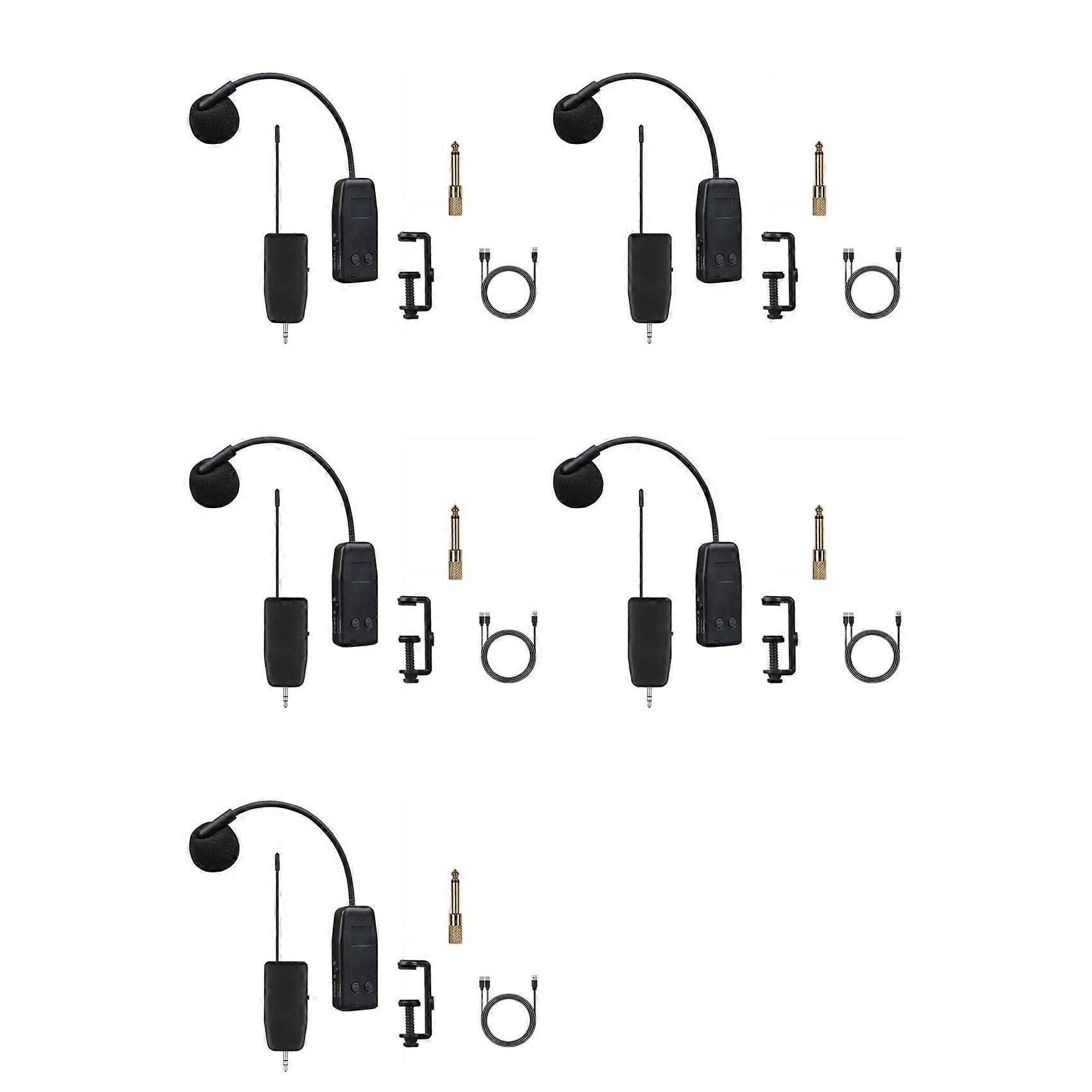 5X Violin Wireless Microphone Musical Instrument Microphone Stage Performance Audio Receiver and Transmitter Short Clip