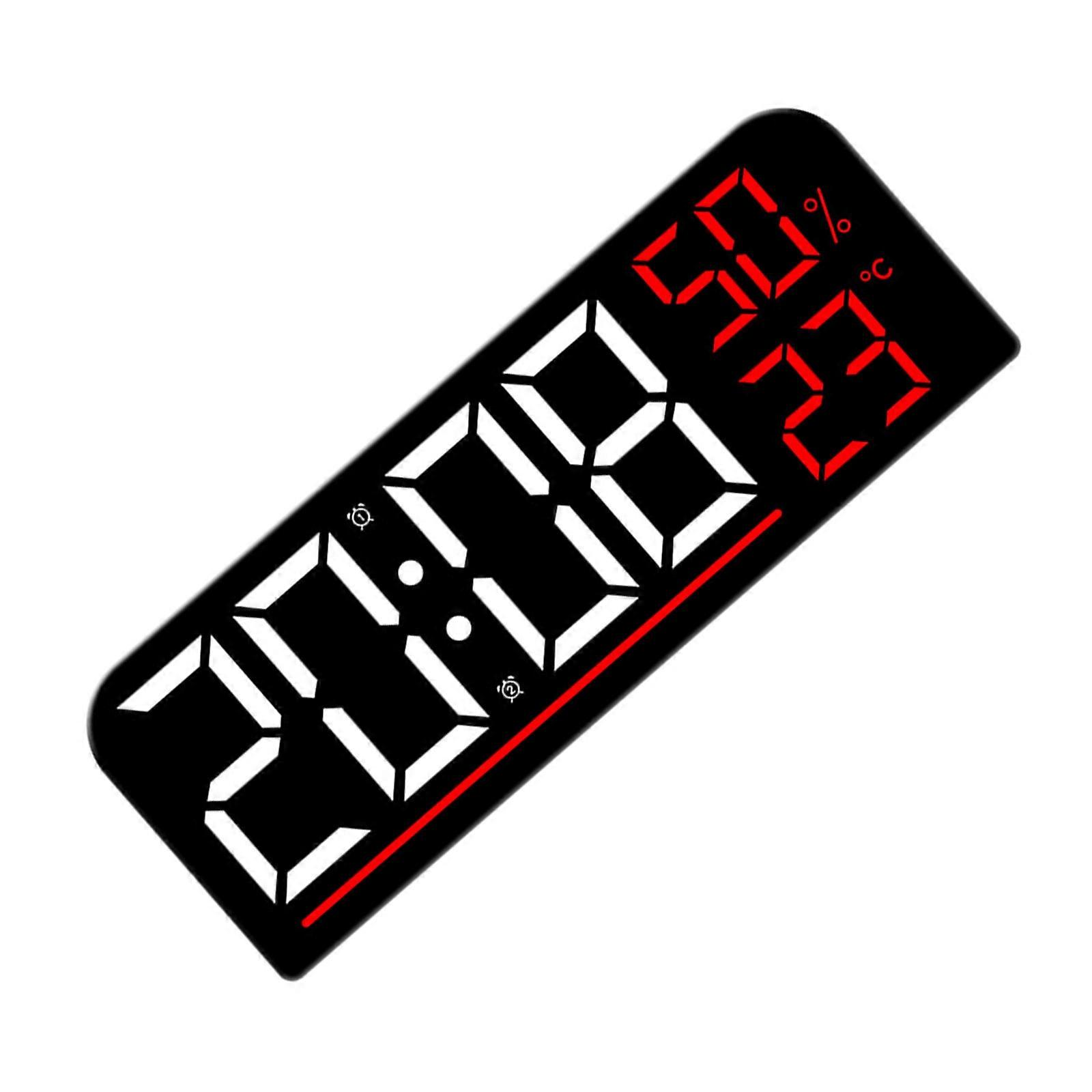 Stylish LED Digital Alarm Clock with Temperature and Humidity Display Perfect for Bedroom and Living Room Home Decors  Red