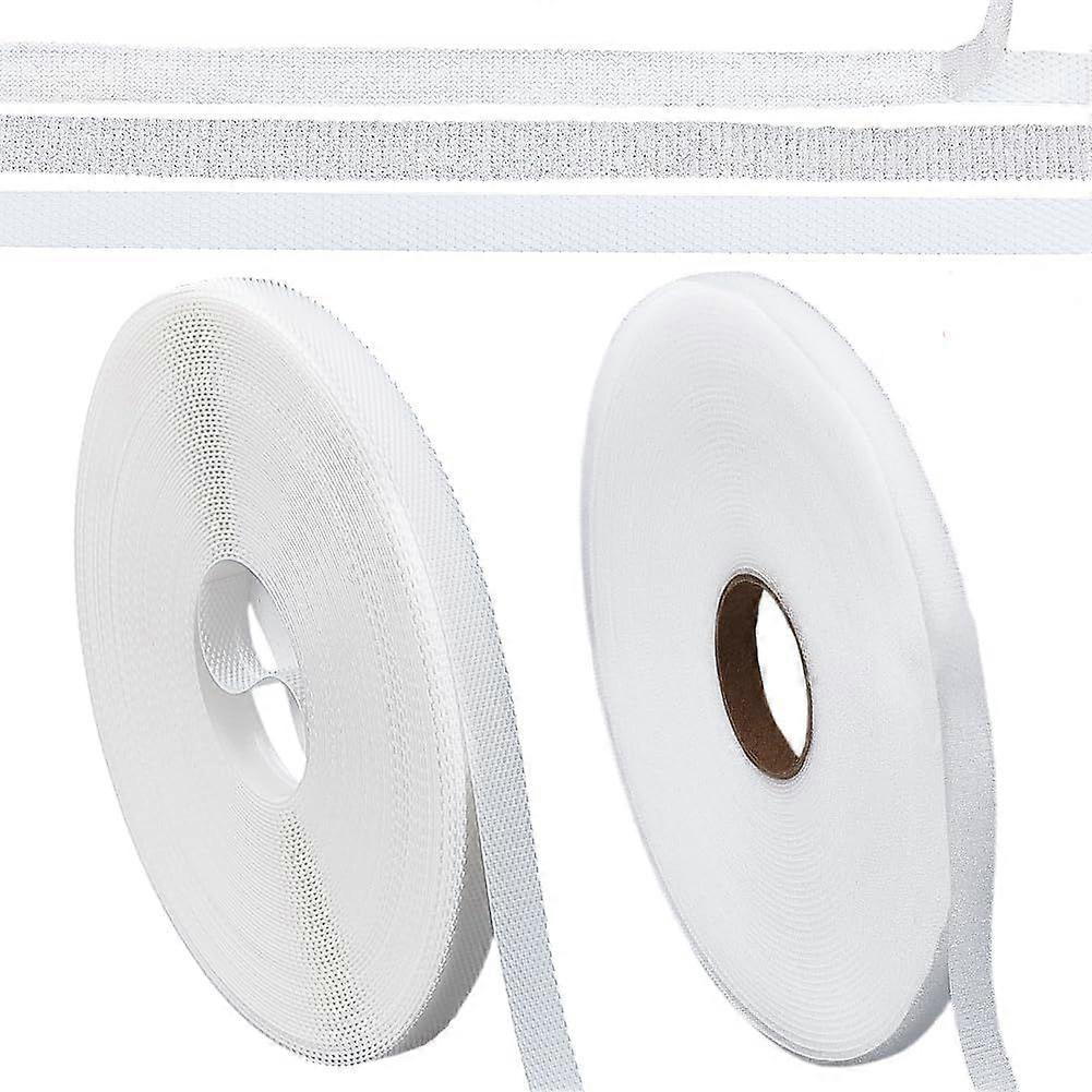 12 Yards Sew on Hook SND Loop Tape 0.3inch Width Adhesive Loop Nylon Fabric Sticky Interlocking Tape for DIY Craft Clothes Curtain Dress Sewing Fasten