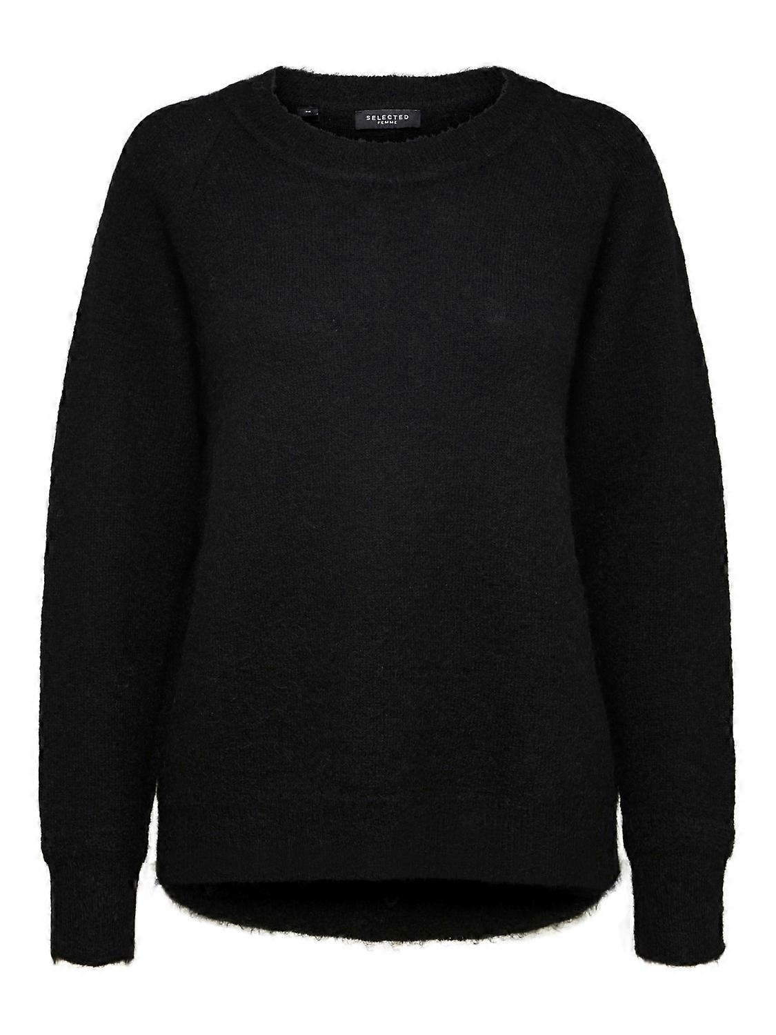 Damen SELECTED Strickpullover Rundhals Feinstrick Wollpullover SLFLULU