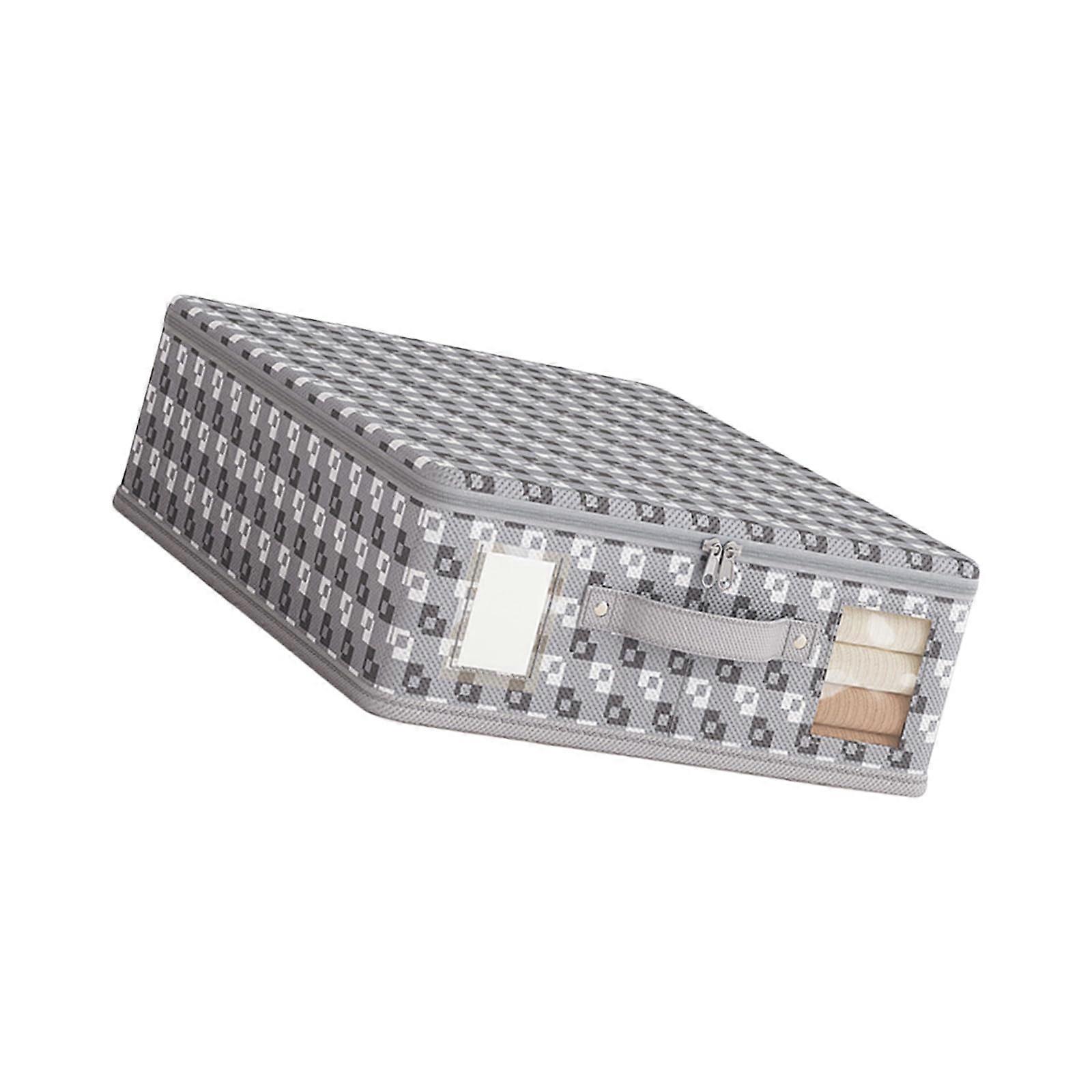 User Friendly Foldable Wardrobe Storage Container Zippered Dustproof Cover Capacity Nonwovens Organizers Gray M