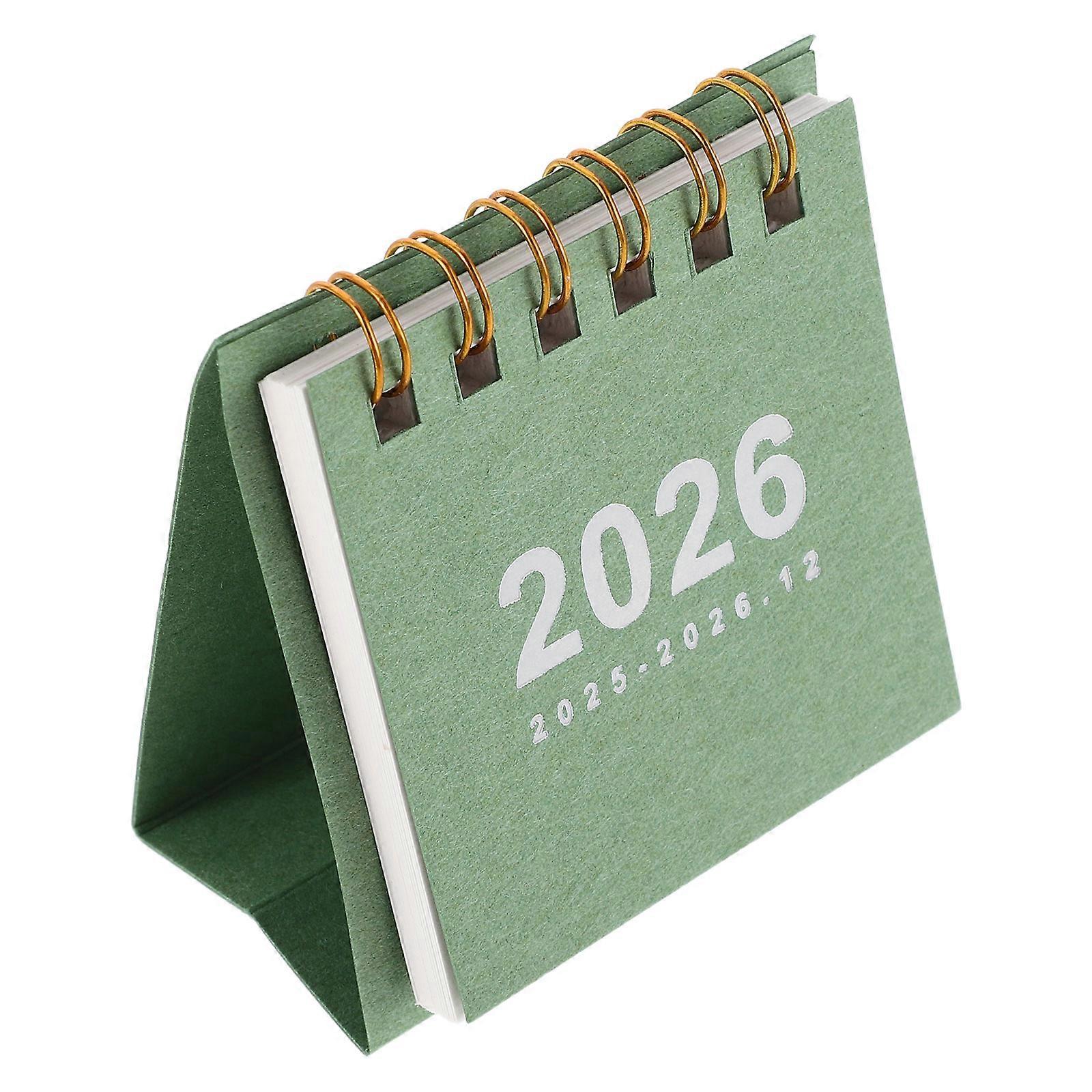 Mini Desk Calendar for Daily Schedule Planning with Green Design 2026