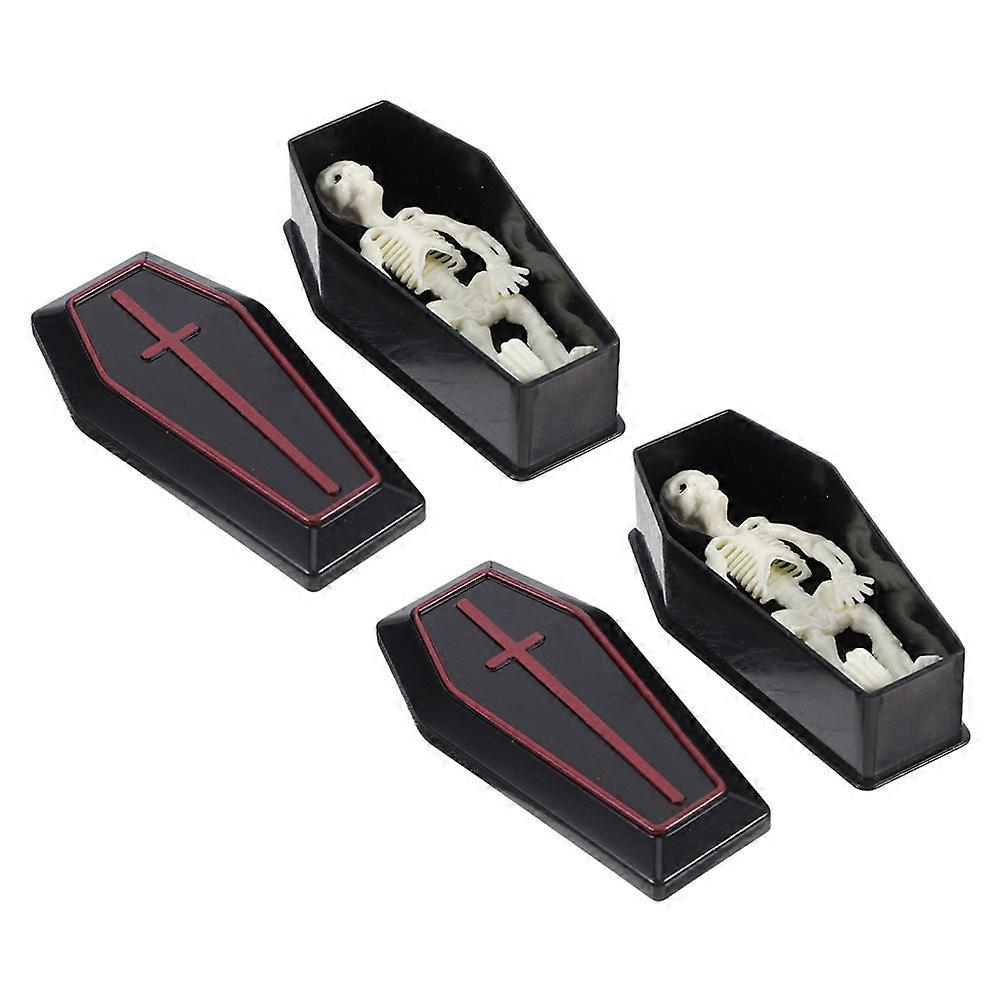 Halloween Mini Coffin Skeleton Models for Party Pranks 2Sets