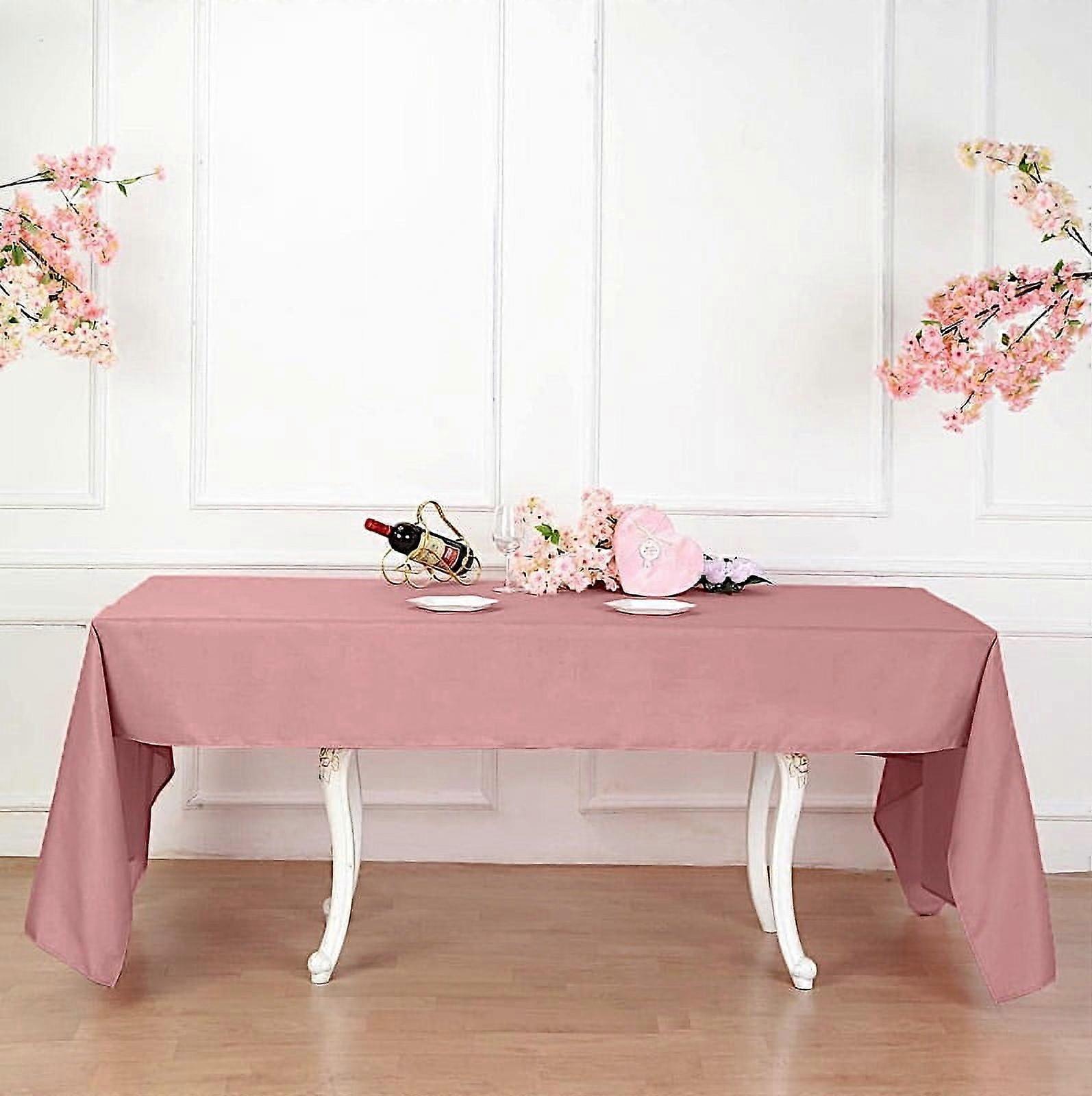 BalsaCircle 60" x 102" Polyester Rectangular Tablecloth Dusty Rose