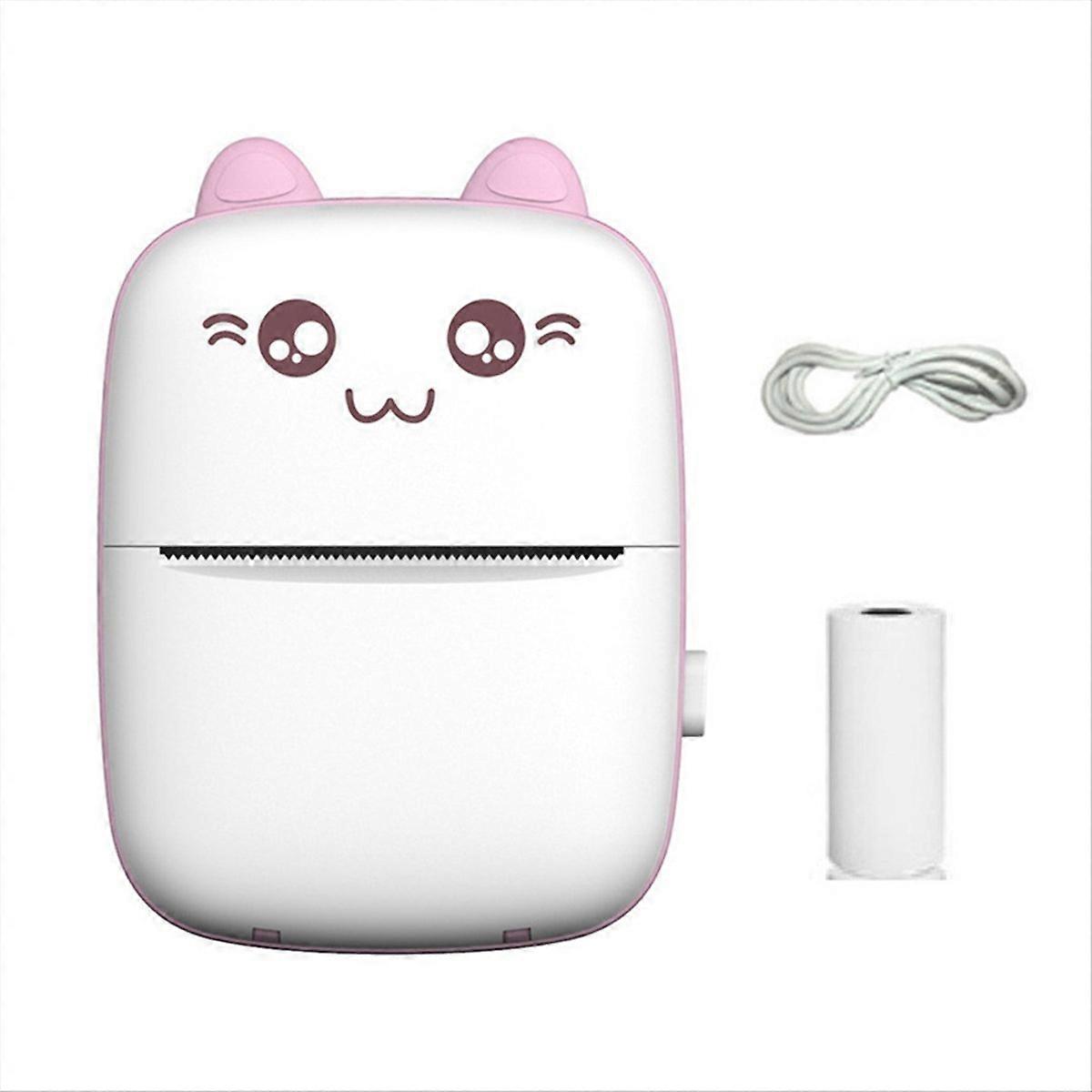 1 Roll Mini Printer Thermal Paper Label Inkless Printing Picture Pink