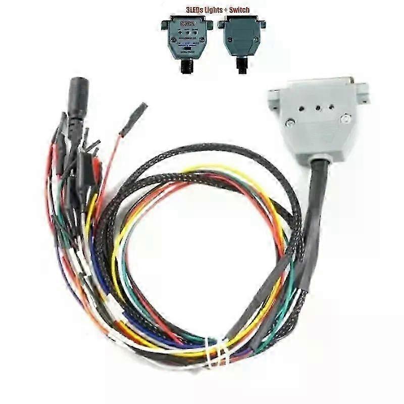 3 LED LIGHTS Boot Bench Cable DB25 ECU Bench Pinout Cable for PRO J2534 VCI Read and Write ECU BATT VCC KLINE CAN-L CAN-H