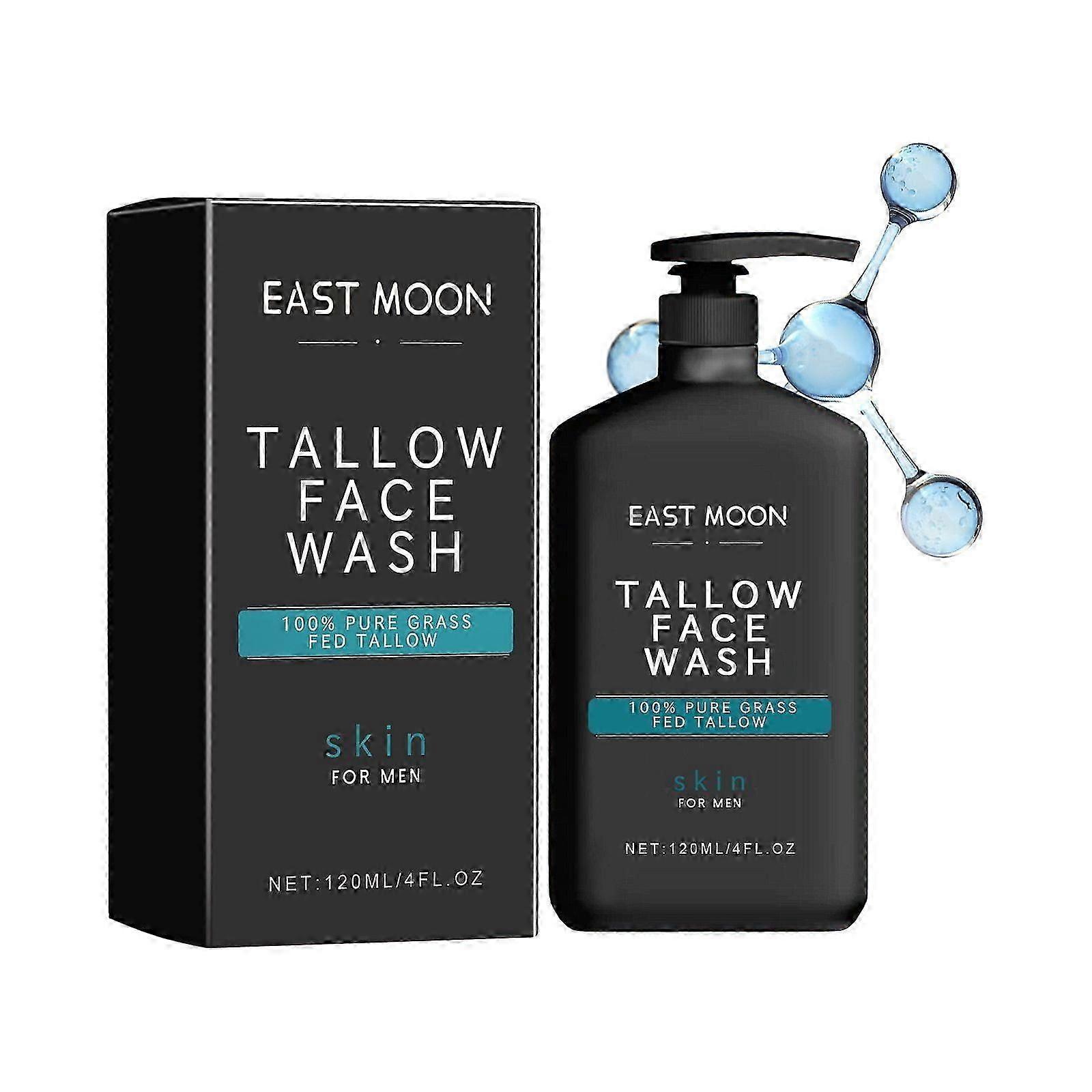 Deep Cleansing Tallow Face Wash for Men  Pore Tightening, Moisturizing & Acne Control, 120ml