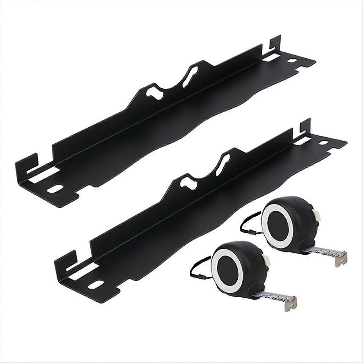 Universal Car Wheel Alignment Plate Tool with 2 Tape Measures Black