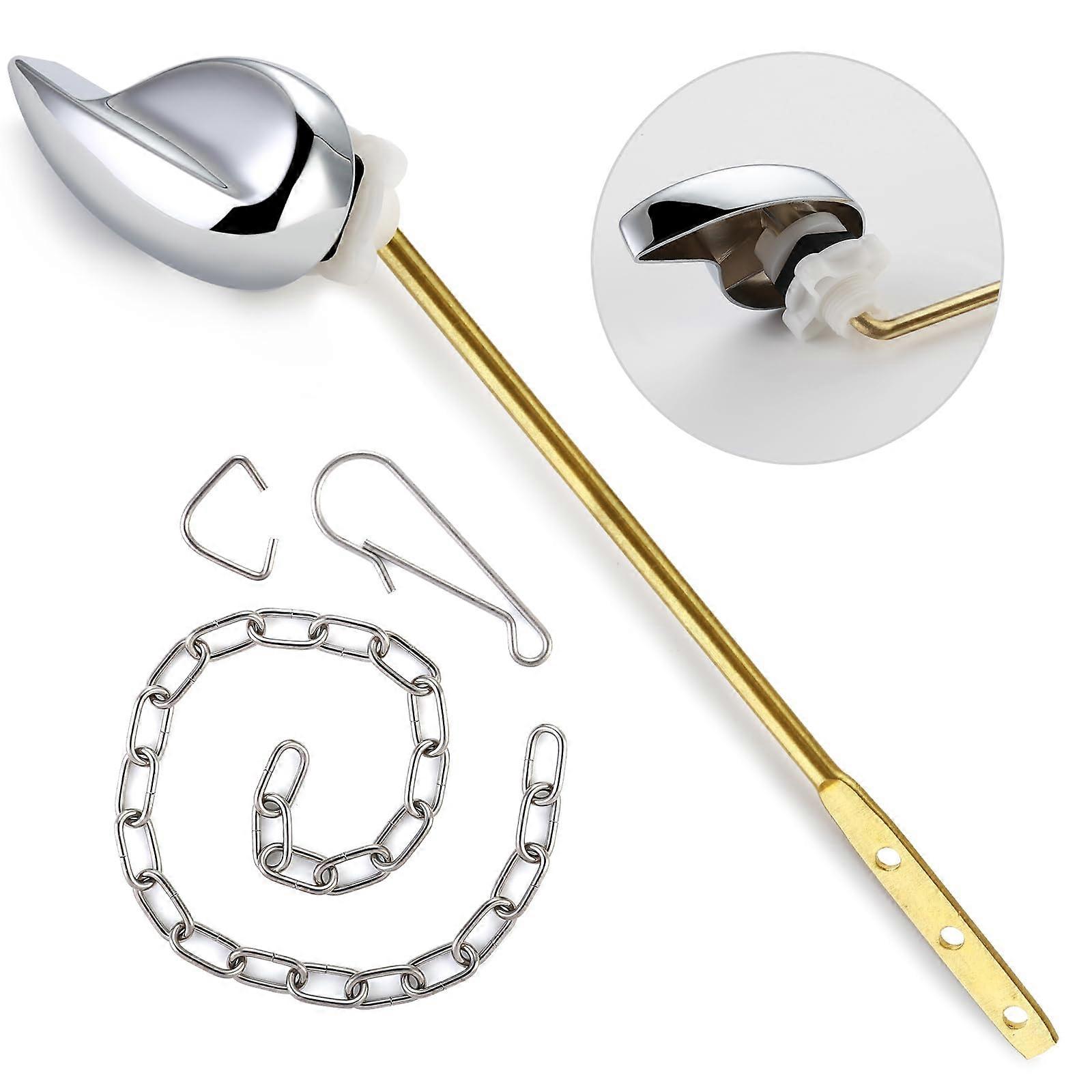 Toilet Handle Replacement Kit with Chrome Finish and RustResistant Brass Lever for Universal Front Mount Toilets
