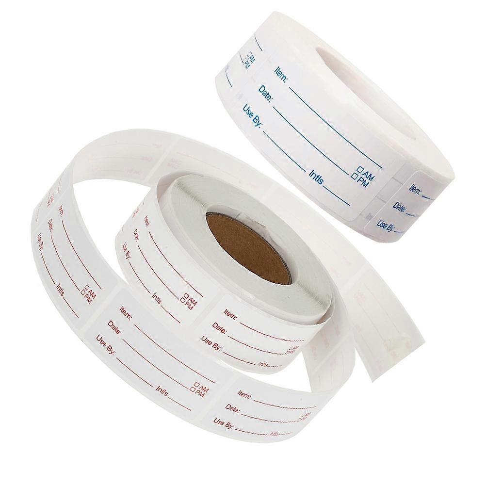 Food Storage Labels Food Date Stickers for Containers 2 Rolls of Removable Labels