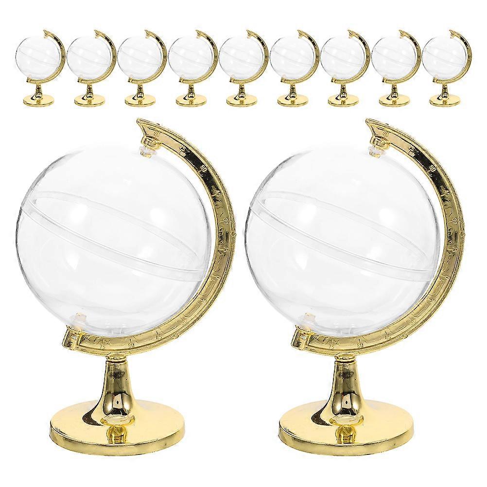 Wedding Candy Boxes Globe Style Golden Plastic Containers for Party 20Pcs