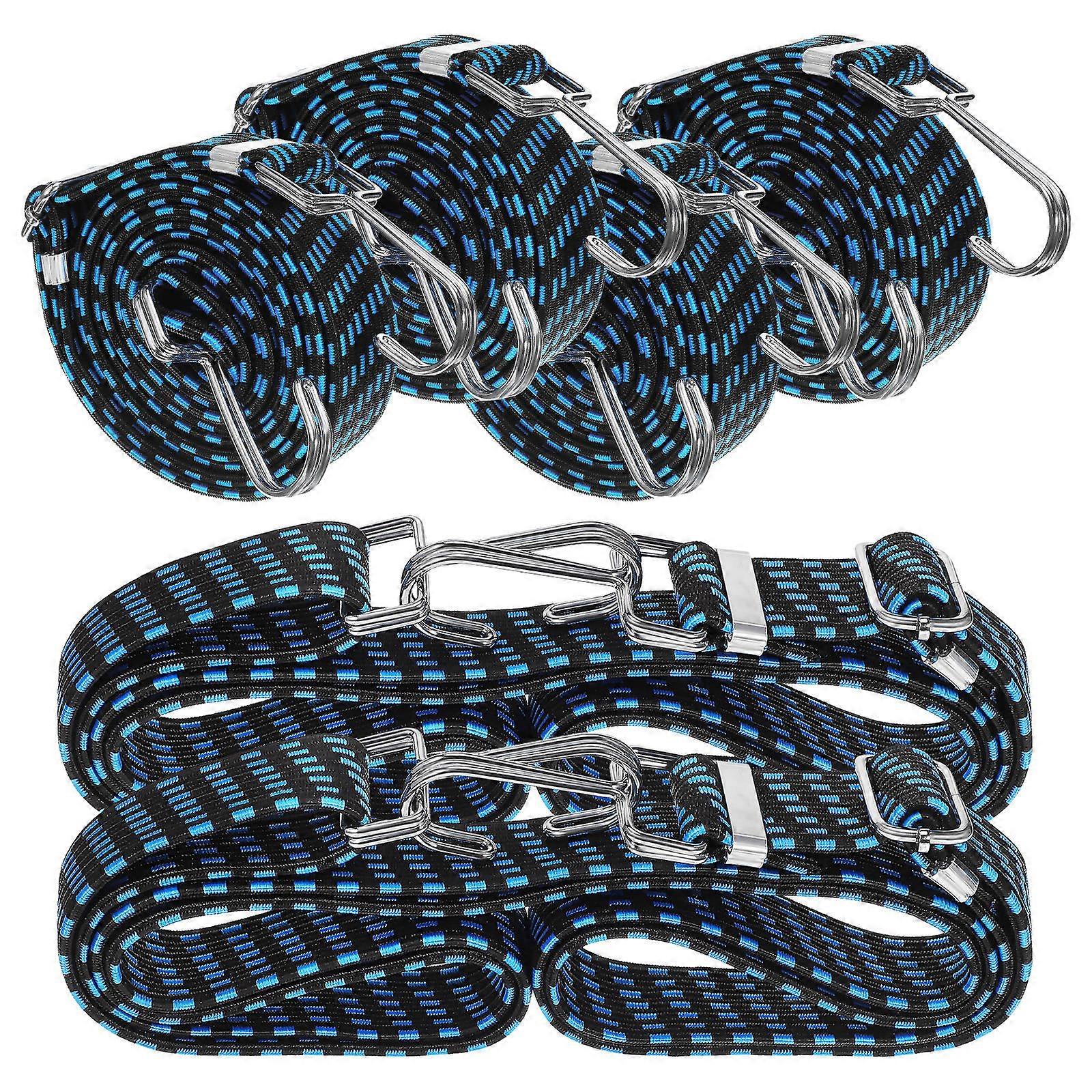 Elastic Straps Bungee Cords for Securing Use 6Pcs Adjustable Heavy Duty with Metal Hooks