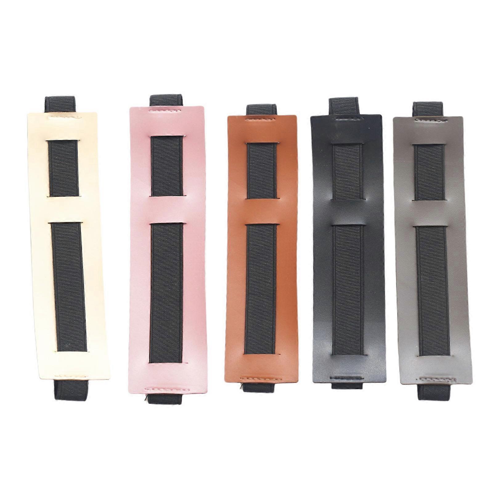 Elegant Leather Pen Case With Elastic Band Closure Accommodating Multiple Pen For Students Professional And Journal Enthusiasts Multicolor