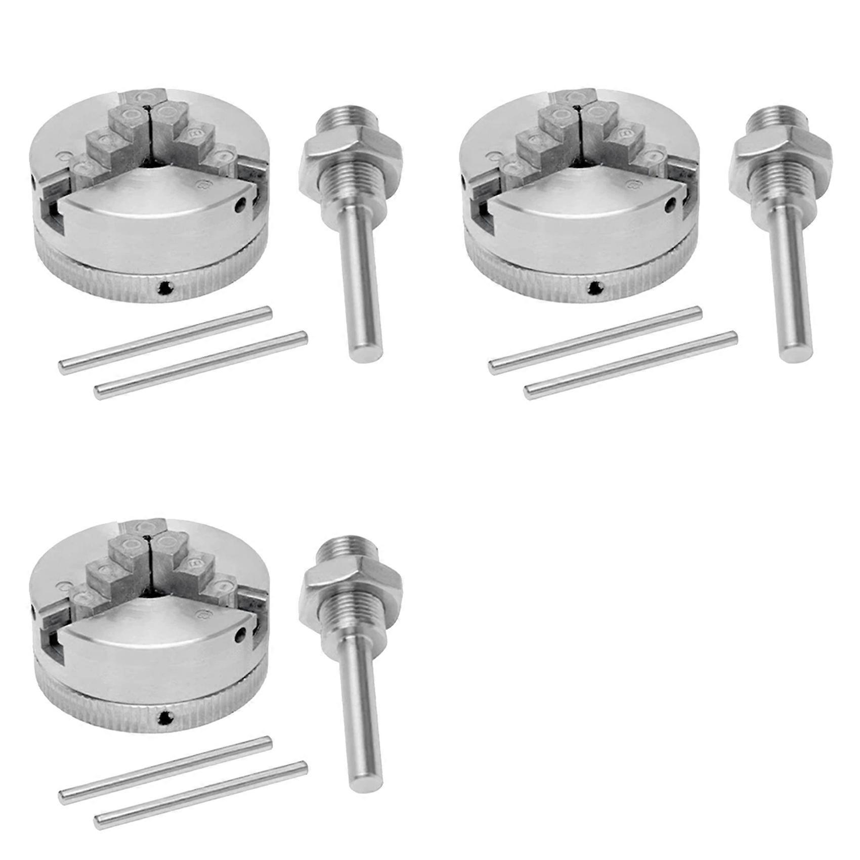 3X Mini Lathe Chuck Set, Z011 Extension Three Jaw Chuck and Connecting Rod Set, Electric Drill Chuck