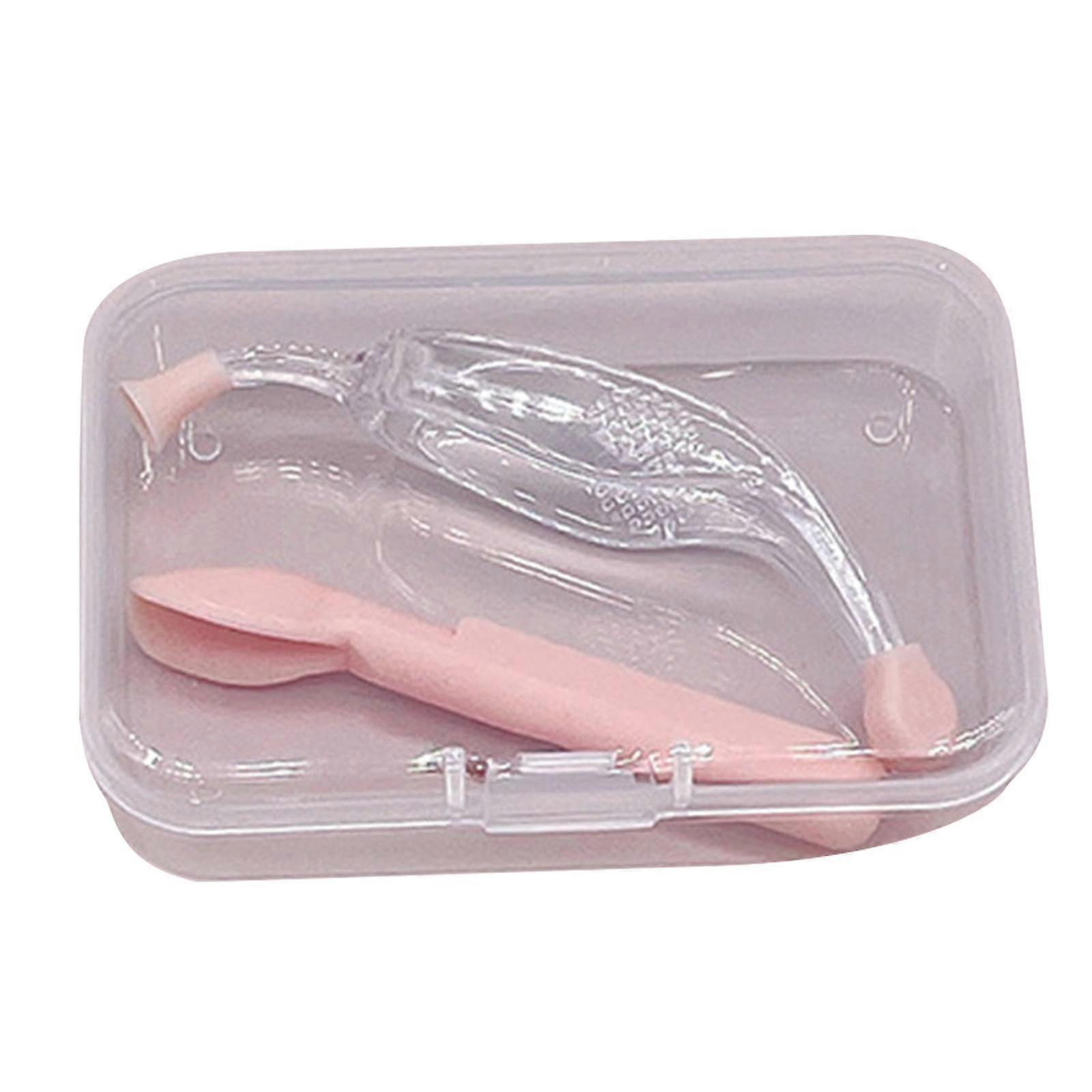 Soft Silicone Scoops Tweezer Set for Contact Lens Insertion Portable Organization Holder Accessory Pink