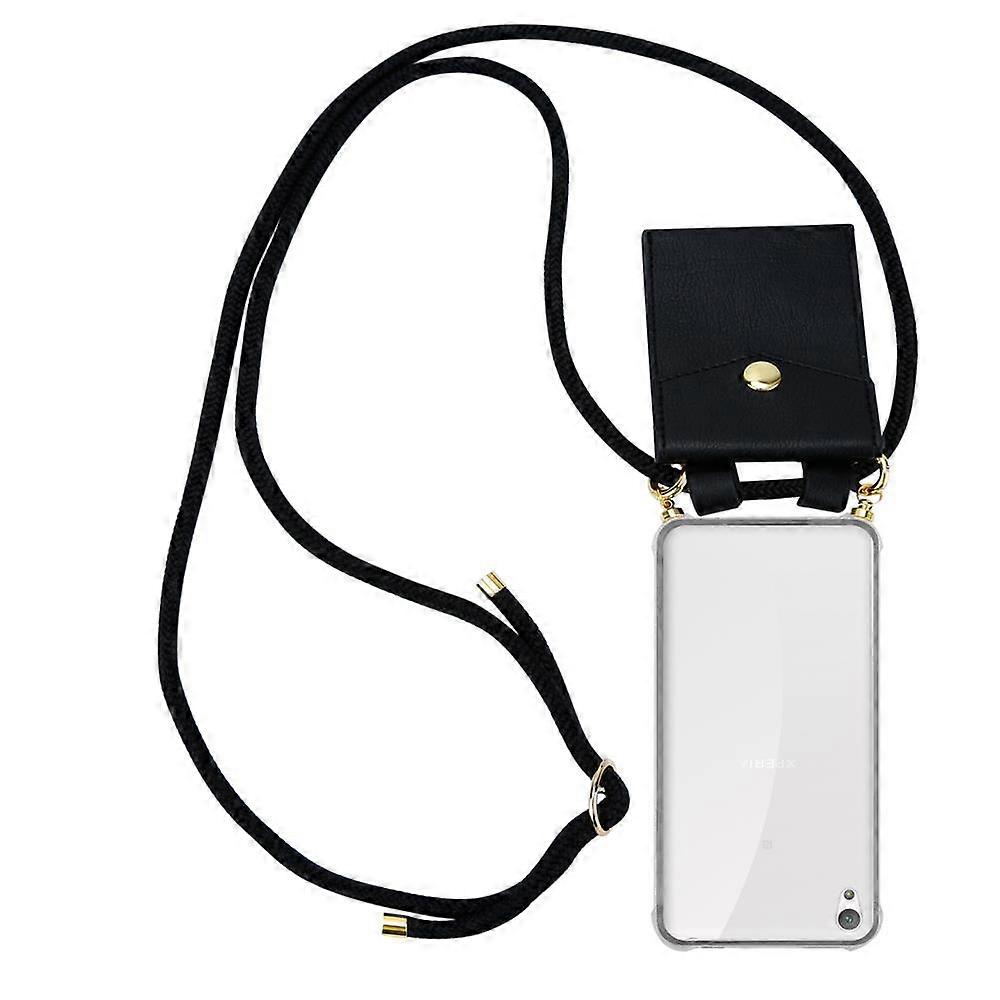 Mobile Phone Chain for Sony Xperia E5 Silicone Protective Case - Cord with Golden Elements