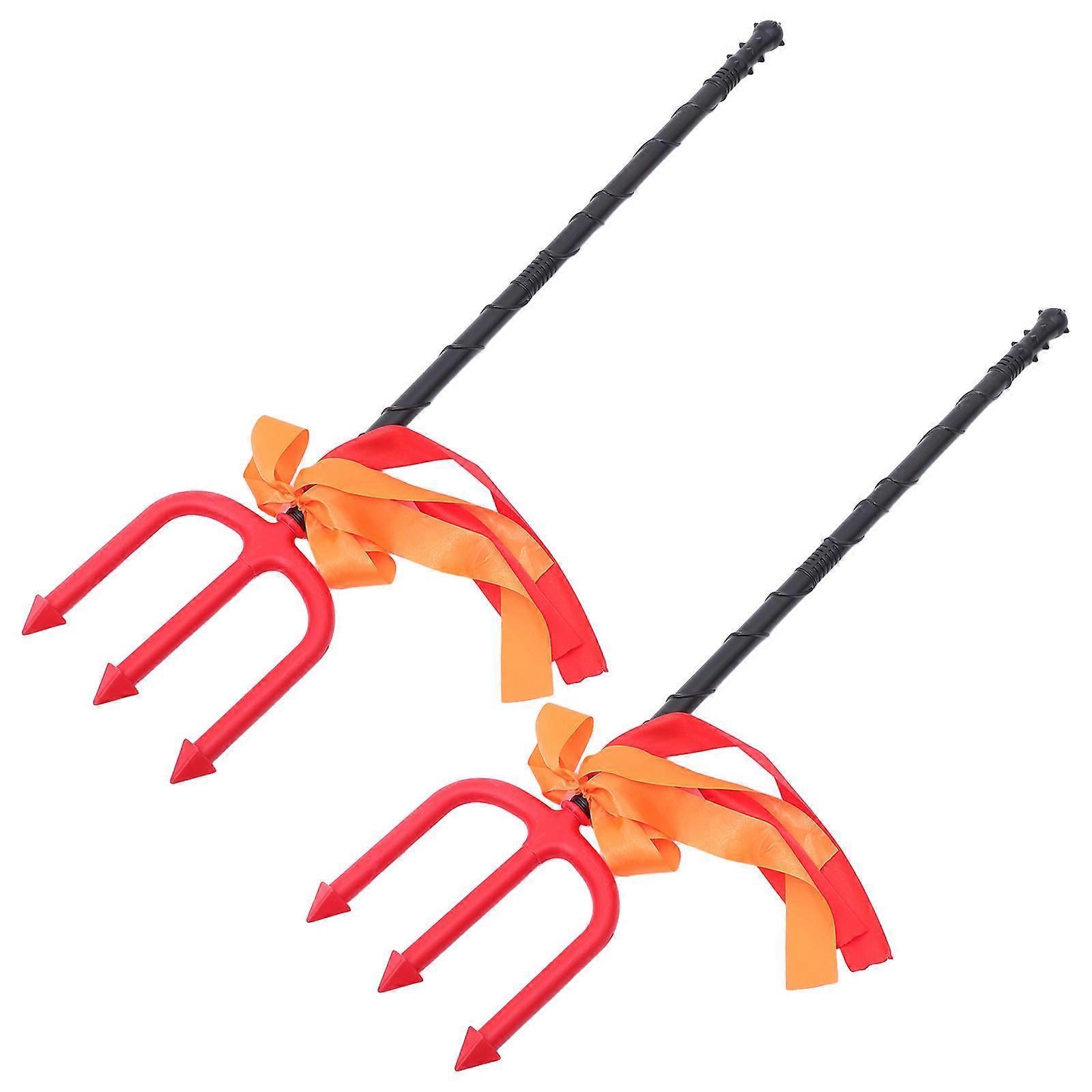Plastic Trident Costume Pitch Fork Prop for Party 4Pcs
