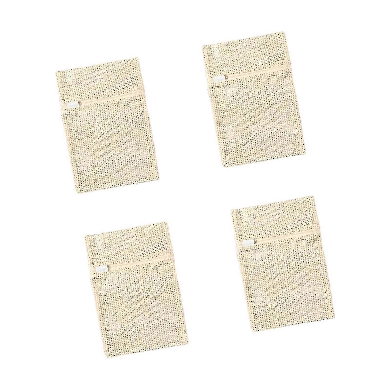 Set of 4 Thickened Cotton Laundry Organizers Mesh Wash Bags for Underwear Sweaters Anti Scratch Zippered Design Net