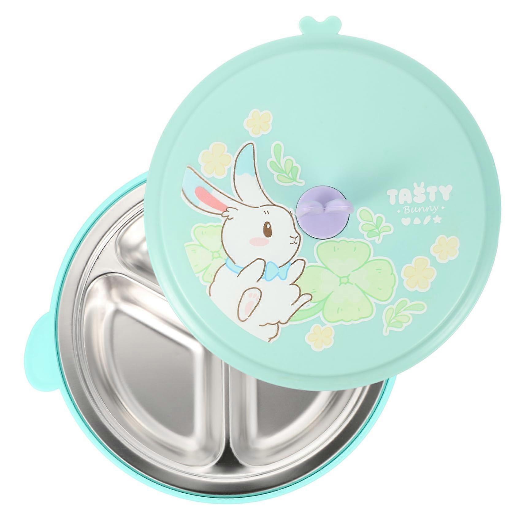 Silicone Divided Plate for Toddlers with Lid and Suction Base for Secure and Mess  Feeding