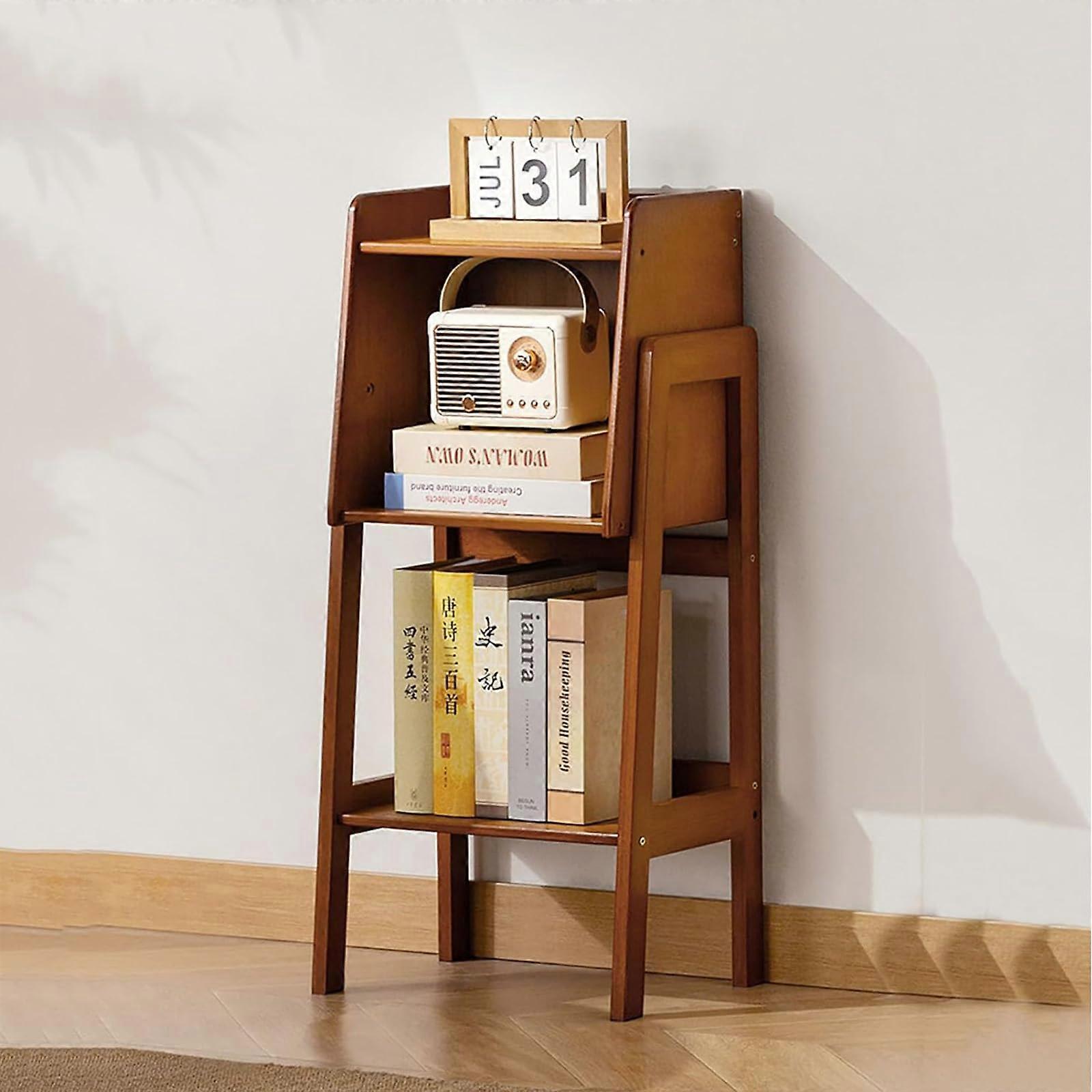 MidCentury Modern Wooden Ladder Bookshelf with MultiLayer Open Storage for Living Room AFrame