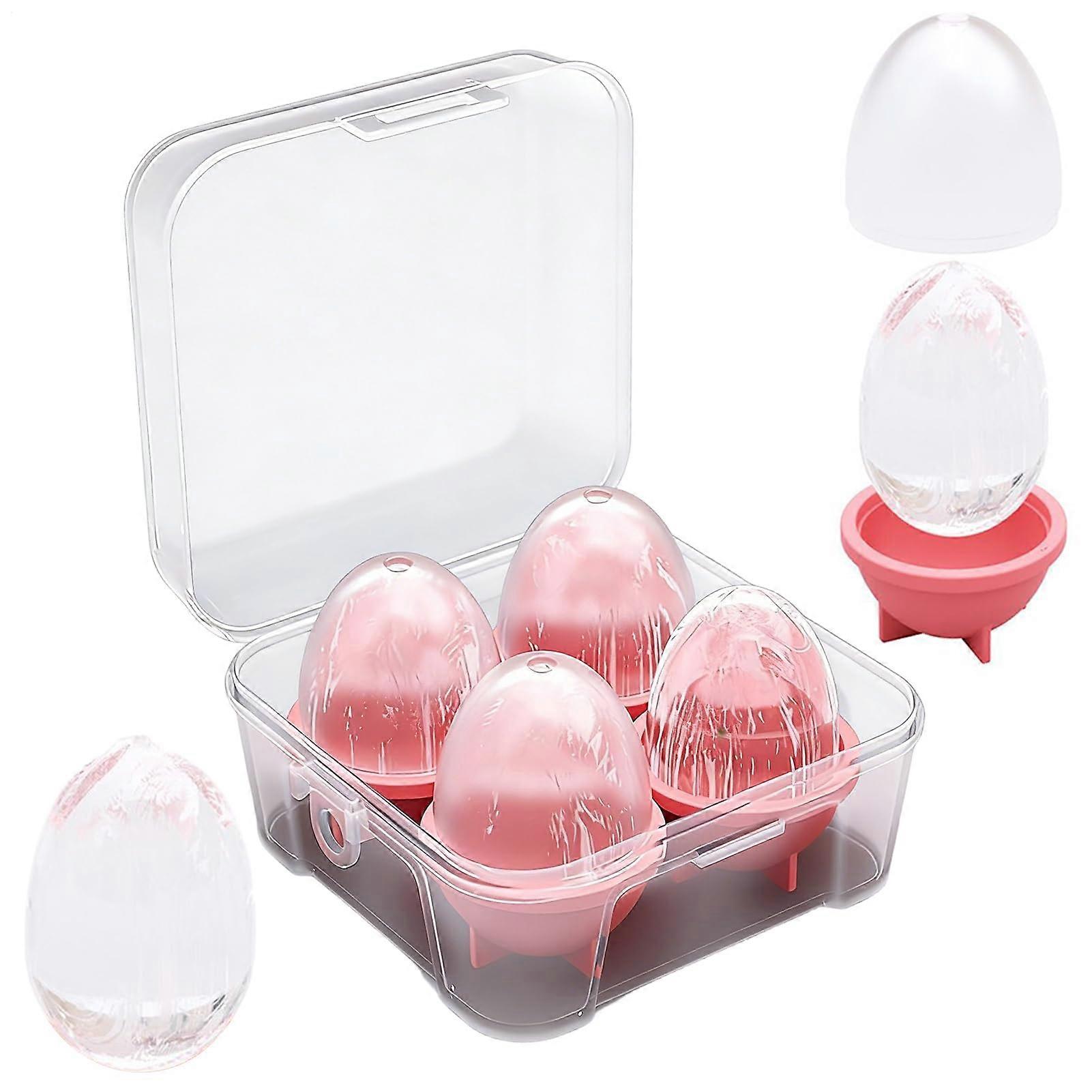 Ice Sphere Mold Silicone Ice Ball Maker for Whiskey Cocktails Large SlowMelting Easter Egg Tray