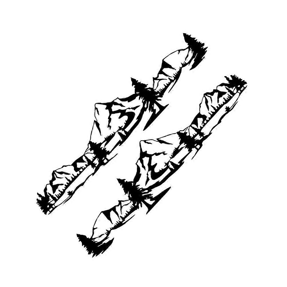 Mountain Pattern Sticker Decorative Car Sticker Chic RV Decor 150X35cm 2Pack