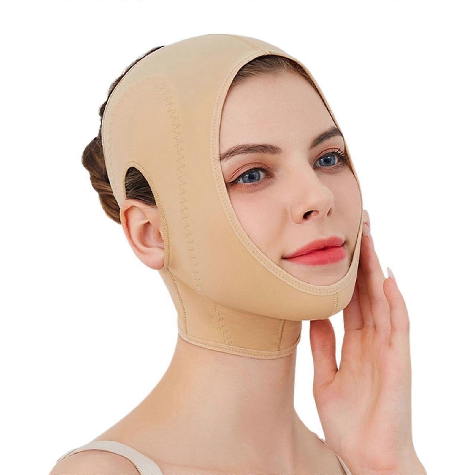 Facial Compression Strap with Adjustable Chin Lift for Post Surgery Neck Support and VLine Lifting