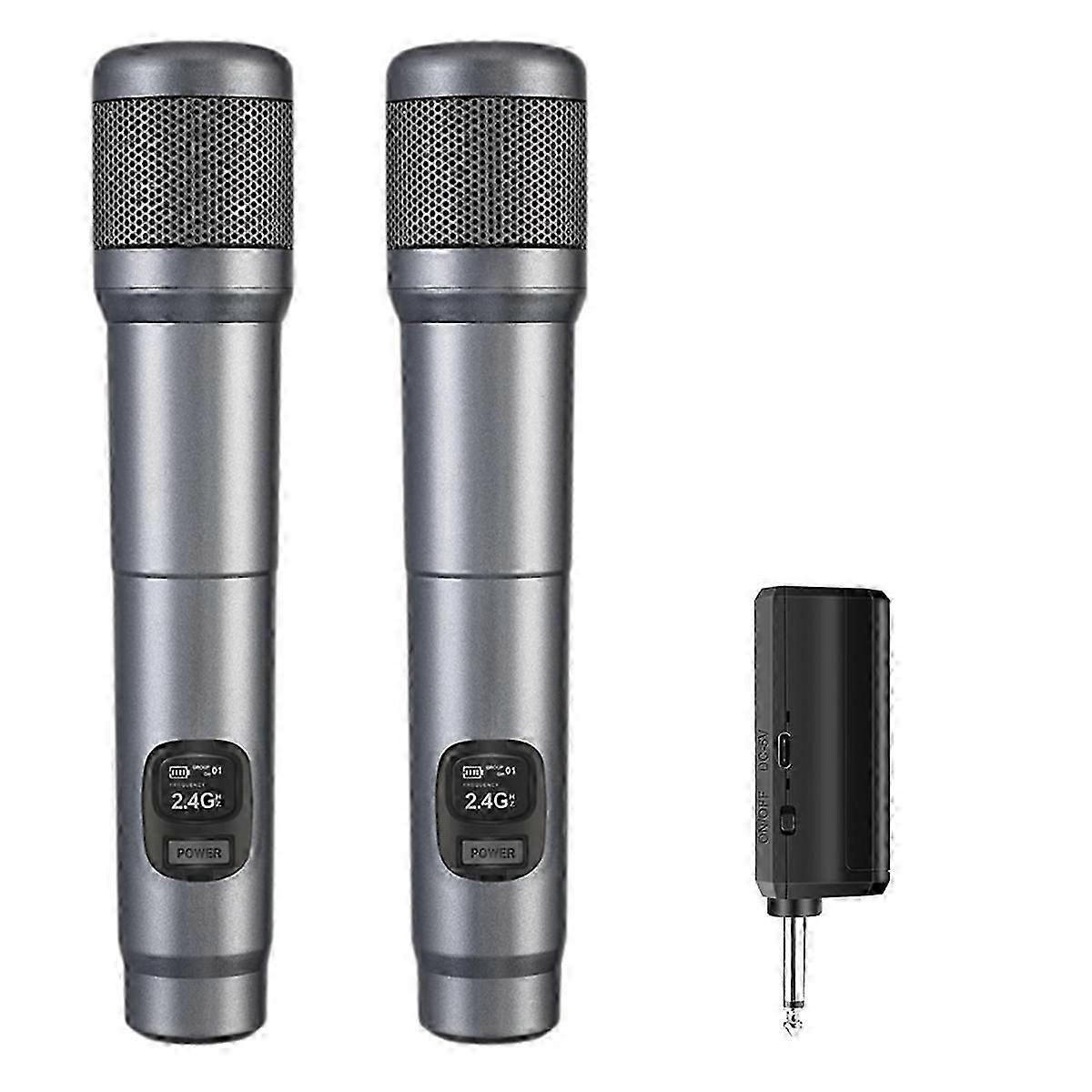 Wireless Microphone,Dual Handheld Dynamic Mic,40H Duration, 200ft Range Professional Microphone for