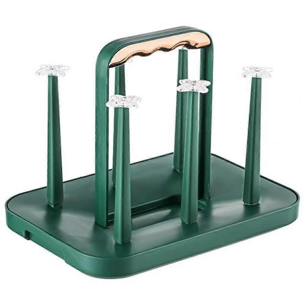 Mug Drying Rack with Handle, SpaceSaving Coffee Cup Holder, NonSlip Tea Cup Organizer Shelf