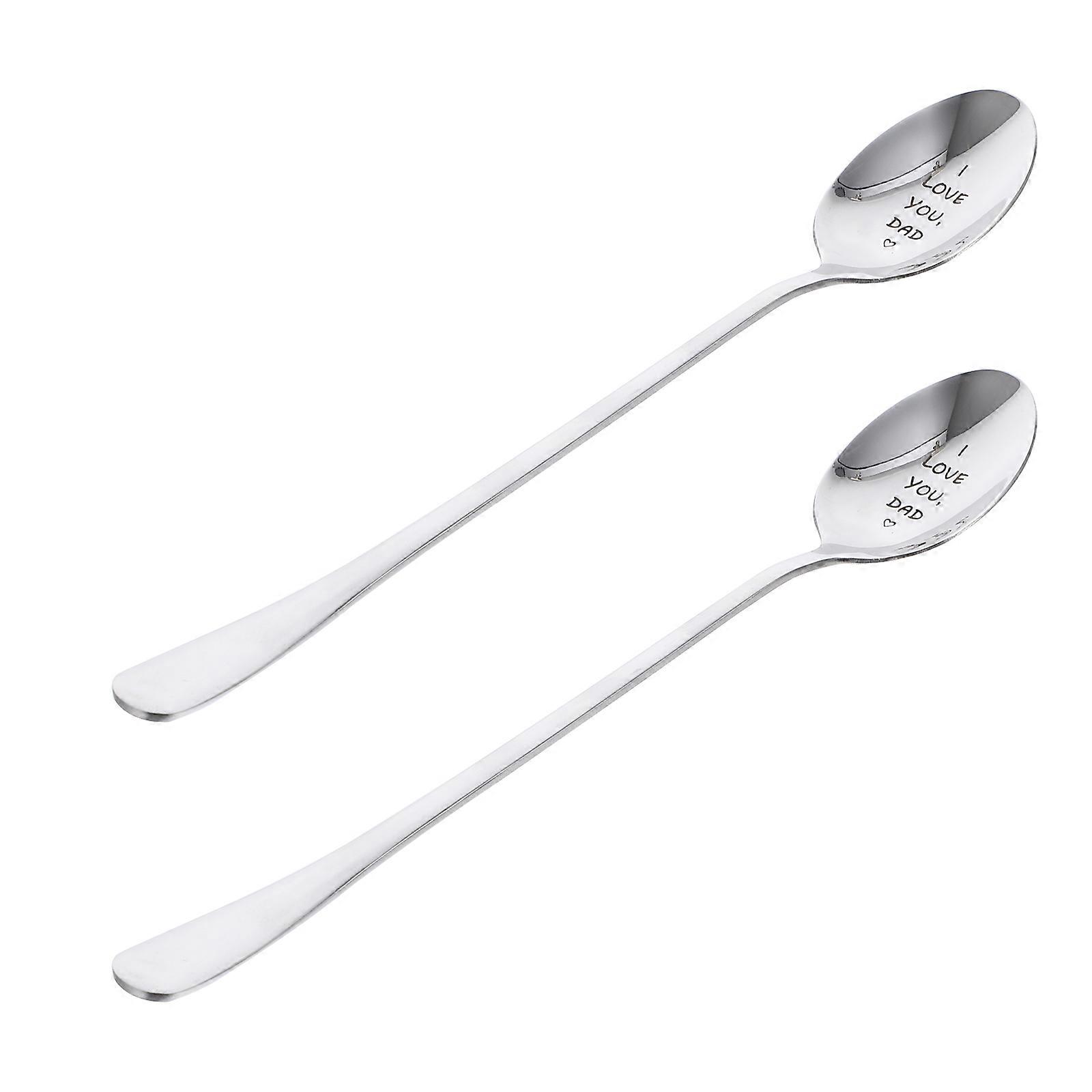 Soup Serving Stainless Steel Long Handle Spoons for Kitchen 2Pcs